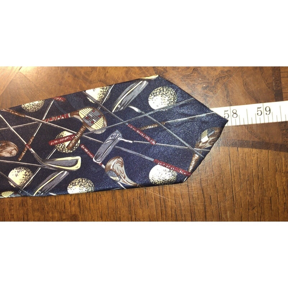 2X A ROGERS Mens The 4th Hole Golf Clubs Balls Polyester Sports Necktie Novelty - Picture 14 of 16